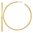 14k Yellow Gold Hoop Earrings, Large Round Tube with Polished Finish, Minimalist Design for Women