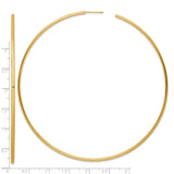 14k Yellow Gold Hoop Earrings, Large Lightweight Tubular C-Hoops in Minimalist Design for Women