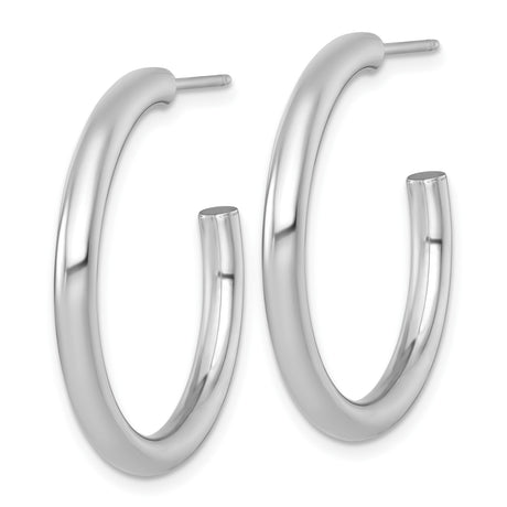 14k Yellow Gold Hoop Earrings, Medium Polished Hoops with Smooth Finish, Minimalist Classic Style