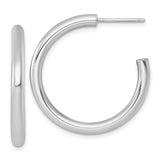 14k Yellow Gold Hoop Earrings, Medium Polished Hoops with Smooth Finish, Minimalist Classic Style