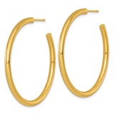 14k Yellow Gold Hoop Earrings, Classic Polished Tube Design with Post Back for Women