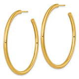 14k Yellow Gold Hoop Earrings, Medium Round Tube Style, Lightweight Classic Design