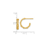 14k Yellow Gold Hoop Earrings with Braided Detail and Interwoven Pattern