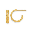 14k Yellow Gold Hoop Earrings with Braided Detail and Interwoven Pattern