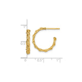 14k Yellow Gold Hoop Earrings with Braided Twist Design