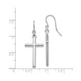 14k White Gold Cross Dangle Earrings, Minimalist Christian Jewelry for Women