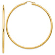 14k Yellow Gold Hoop Earrings, Classic Round Design with Polished Finish, Medium Size Latch Back Hoops