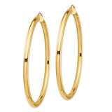 14k Yellow Gold Hoop Earrings, Classic Round Polished Hoops, Lightweight Minimalist Design