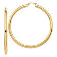 14k Yellow Gold Hoop Earrings, Classic Round Polished Hoops, Lightweight Minimalist Design