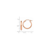 14k Rose Gold Hoop Earrings, Classic Round Design with Polished Minimalist Style