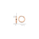 14k Rose Gold Hoop Earrings, Small Polished Minimalist Design for Women or Unisex Wear