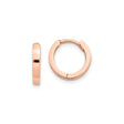 14k Rose Gold Hoop Earrings, Small Polished Minimalist Design for Women or Unisex Wear
