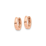 14k Rose Gold Small Hoop Earrings, Polished Lightweight Mini Huggies, Seamless Finish