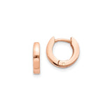 14k Rose Gold Small Hoop Earrings, Polished Lightweight Mini Huggies, Seamless Finish