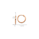 14k Rose Gold Hoop Earrings, Minimalist Sleek Thin Design, Small Modern Huggie Style for Women