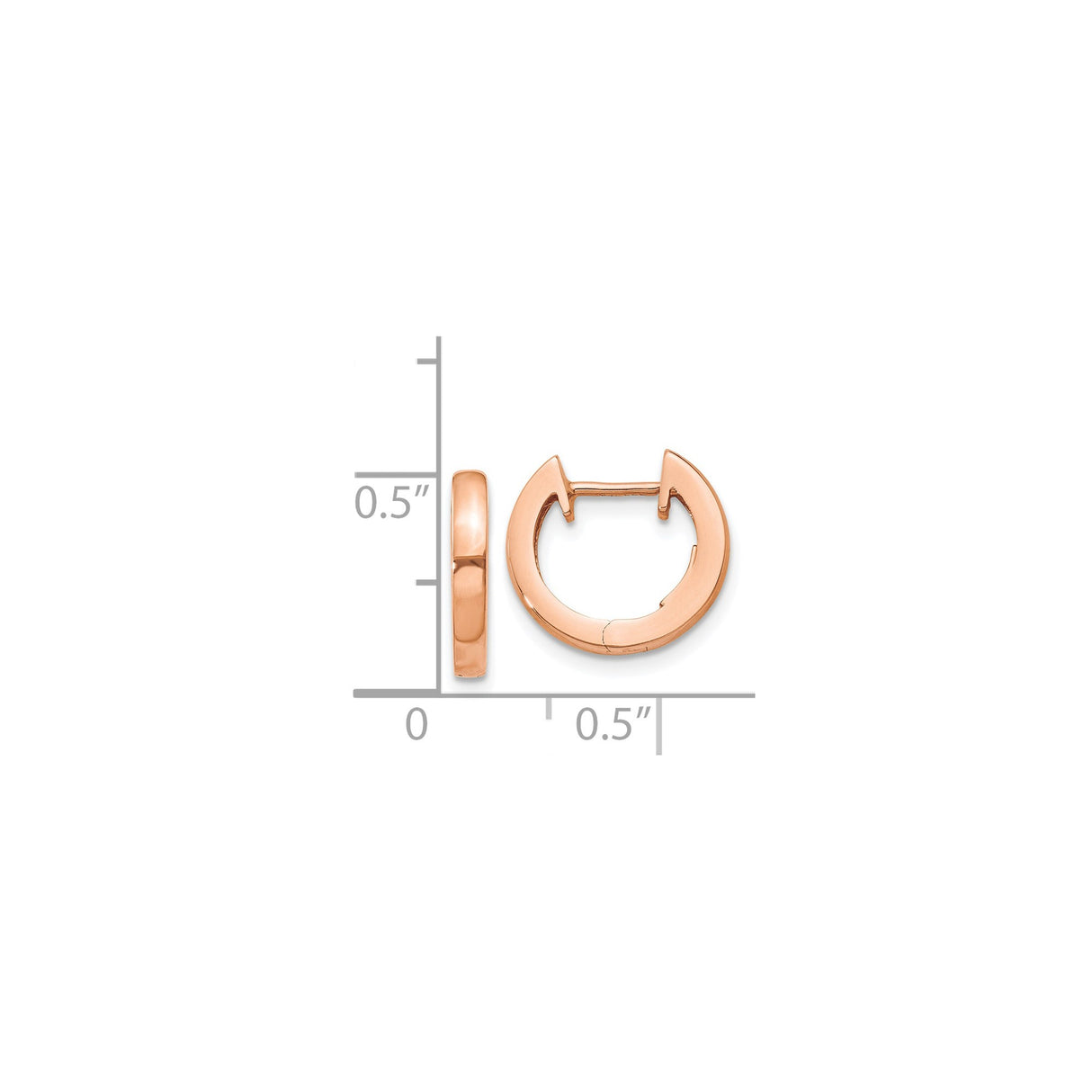 14k Rose Gold Hoop Earrings, Small Round Minimalist Hinged Huggie Style for Women and Unisex
