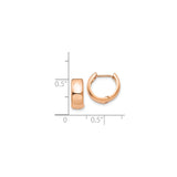 14k Rose Gold Hoop Earrings, Small Huggie Style with Polished Finish for Women