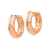 14k Rose Gold Hoop Earrings, Small Polished Hinged Hoops, Minimalist Lightweight Jewelry for Women