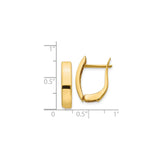 14k Yellow Gold Hoop Earrings, Polished Hinged Hoops, Sleek Minimalist Medium Size Design