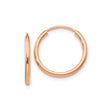 14k Rose Gold Hoop Earrings, Smooth Polished Finish, Endless Lightweight Minimalist Style