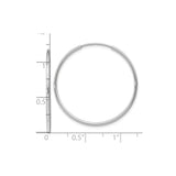 14k White Gold Hoop Earrings, Polished Minimalist Round Design, Secure Latch Closure for Women