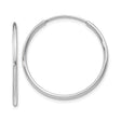 14k White Gold Hoop Earrings, Classic Round Endless Lightweight Polished Jewelry for Women