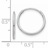 14k White Gold Hoop Earrings, Polished Minimalist Design for Women and Men