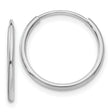 14k White Gold Hoop Earrings, Polished Minimalist Design for Women and Men
