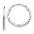14k White Gold Hoop Earrings, Smooth Seamless Finish, Lightweight Minimalist Design for Women