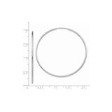 14k White Gold Hoop Earrings, Lightweight Polished Minimalist Round Design for Women