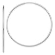14k White Gold Hoop Earrings, Lightweight Polished Minimalist Round Design for Women