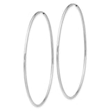 14k White Gold Hoop Earrings, Classic Round Lightweight Design for Women