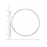 14k White Gold Hoop Earrings, Classic Round Lightweight Design for Women