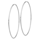 14k White Gold Hoop Earrings, Lightweight Polished Endless Design, Minimalist Style for Women