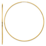 14k Yellow Gold Hoop Earrings, Thin Round Lightweight Polished Style for Women