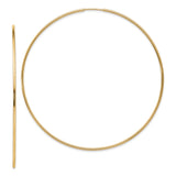 14k Yellow Gold Hoop Earrings, Thin Polished Round Hoops, Lightweight Minimal Design