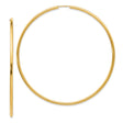 14k Yellow Gold Hoop Earrings, Large Sleek Round Hoops with Polished Finish, Lightweight Design