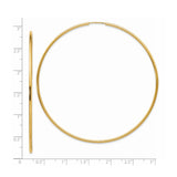 14k Yellow Gold Hoop Earrings, Large Polished Endless Hoops in Minimalist Style for Women