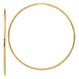 14k Yellow Gold Hoop Earrings, Large Polished Endless Hoops in Minimalist Style for Women