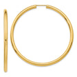 14k Yellow Gold Hoop Earrings, Classic Round Polished Finish, Lightweight Tube Style Jewelry