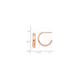 14k Rose Gold Hoop Earrings, Polished Finish, Minimalist Lightweight Design for Women