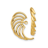 14k Yellow Gold Half Hoop Earrings with Layered Open Swirl Design for Women