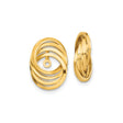 14k Yellow Gold Oval Hoop Earrings with Twisted Multi-Ring Design and Polished Finish