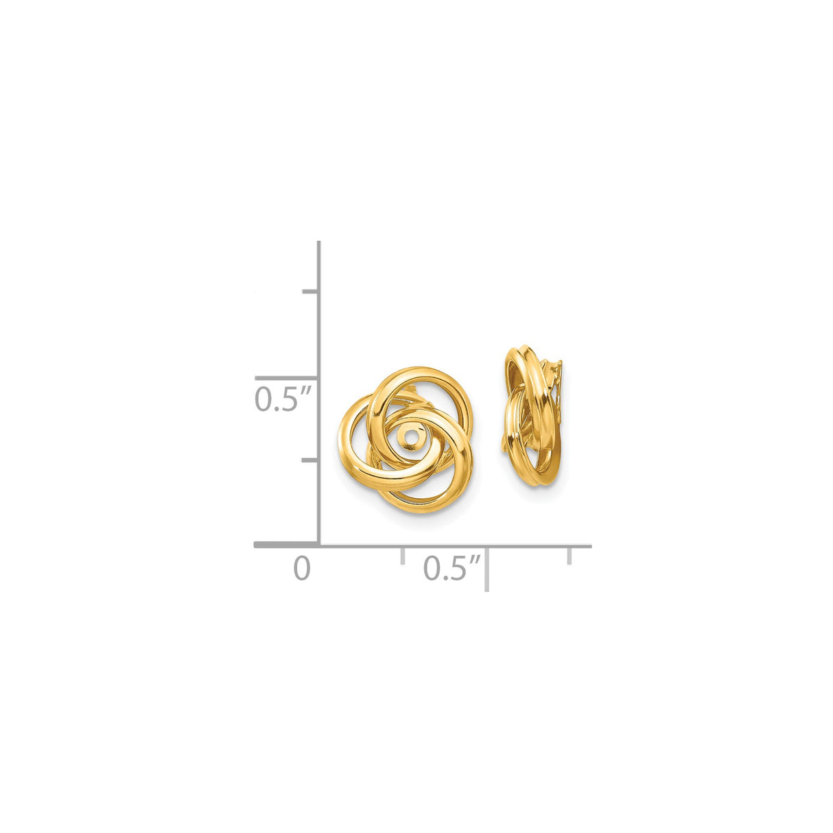 14k Yellow Gold Love Knot Stud Earrings with Interlocking Knot Design for Women