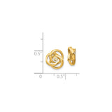 14k Yellow Gold Love Knot Stud Earrings with Interlocking Knot Design for Women