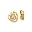 14k Yellow Gold Love Knot Stud Earrings with Interlocking Knot Design for Women