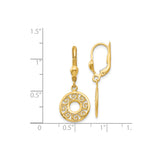 14k Yellow Gold Dangle Earrings with Openwork Discs and Swirl Filigree Design