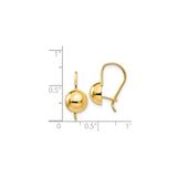 14k Yellow Gold Dome Drop Earrings with Smooth High Polish Finish and Leverback Closures