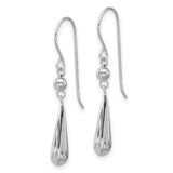 14k White Gold Dangle Drop Earrings with Sleek Teardrop Design and Polished Finish
