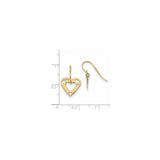 14k Yellow Gold Dangle Earrings with Open Cut-Out Hearts, Lightweight Romantic Design